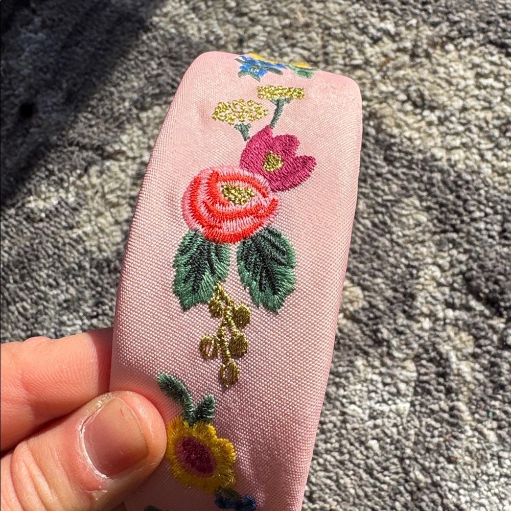 Rifle Paper Co Floral Embroidered Pink Headband - Picture 2 of 3
